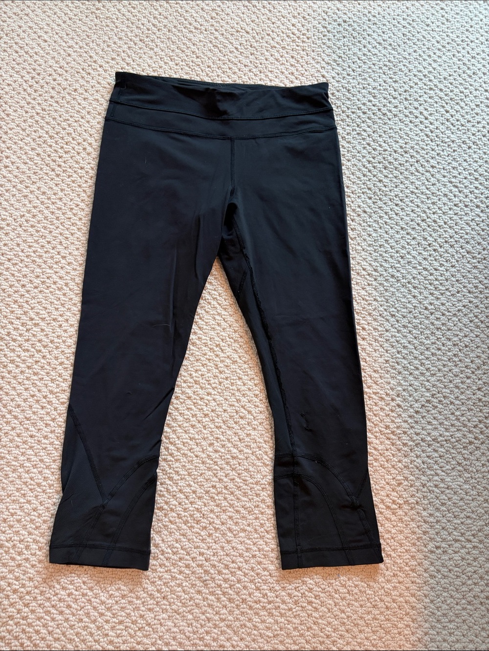 lululemon athletica Black Capri Leggings with Subtle Stitch Detail